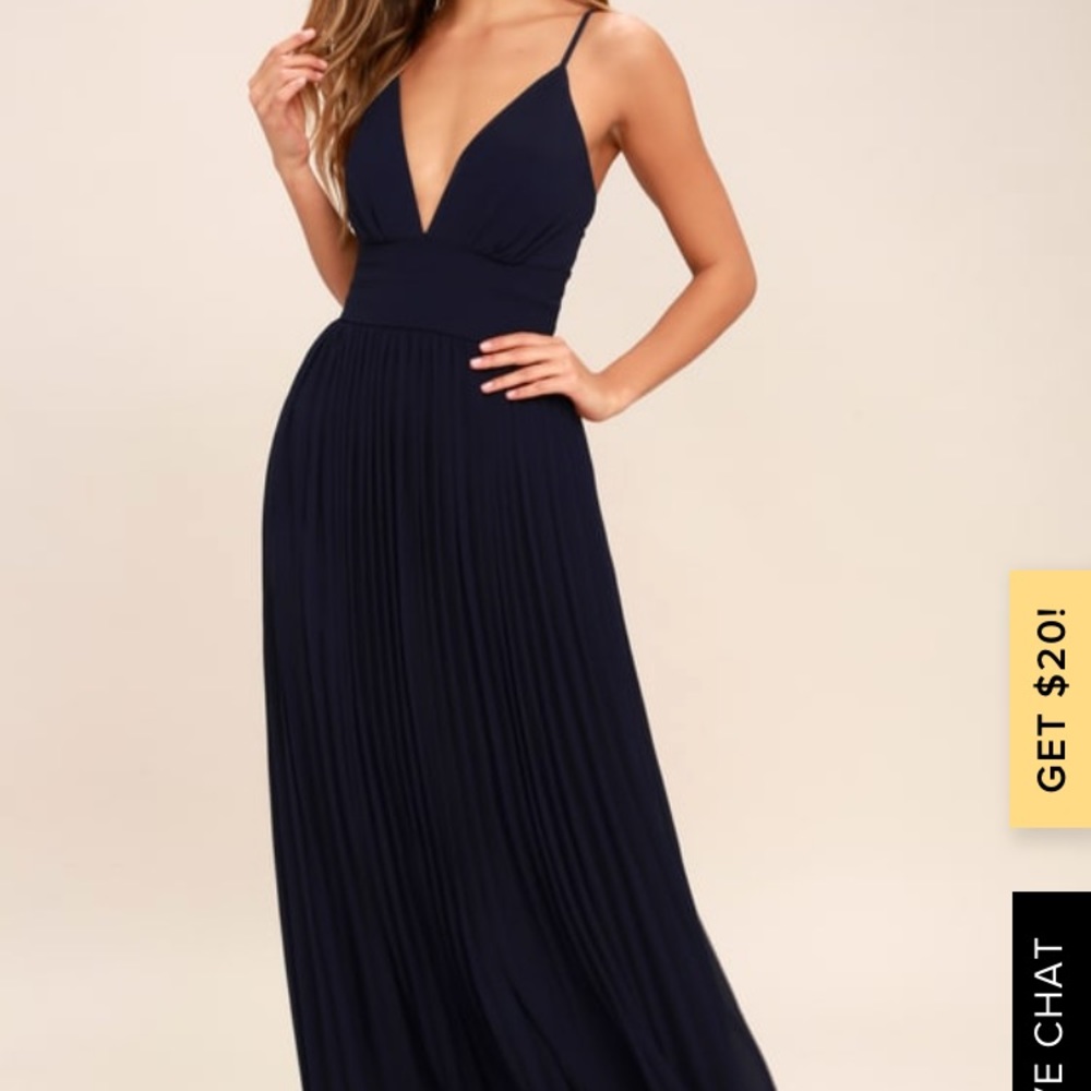 Lulu’s Depths of My Love Navy Blue Maxi Dress